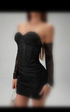 لباس کوتاه مجلسی زنانه دانتل فنردار