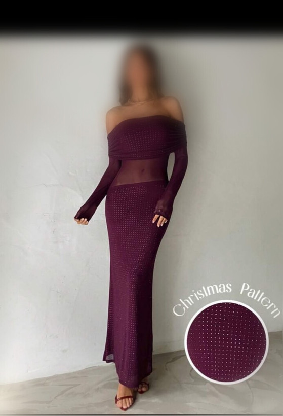 لباس بلند مجلسی زنانه نگین کاری