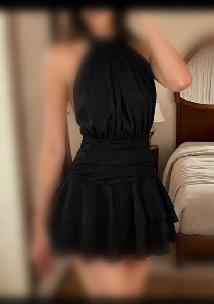 لباس کوتاه مجلسی زنانه دورگردنی
