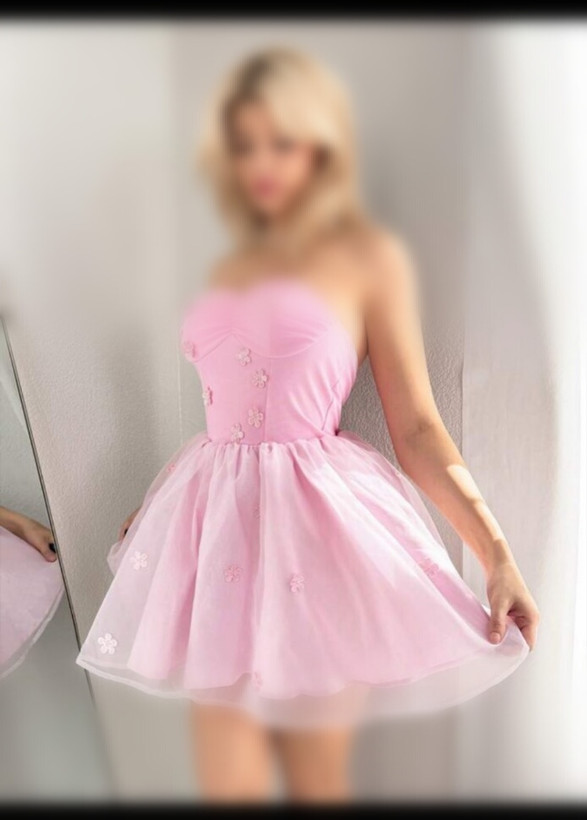 لباس کوتاه مجلسی زنانه دکلته عروسکی